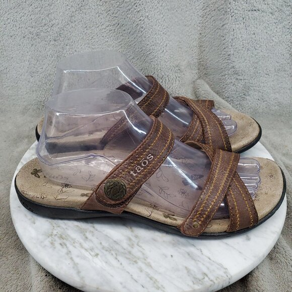 Taos Footwear Shoes Womens Size 9 Brown Leather Hero Strappy Sandals - Picture 6 of 10